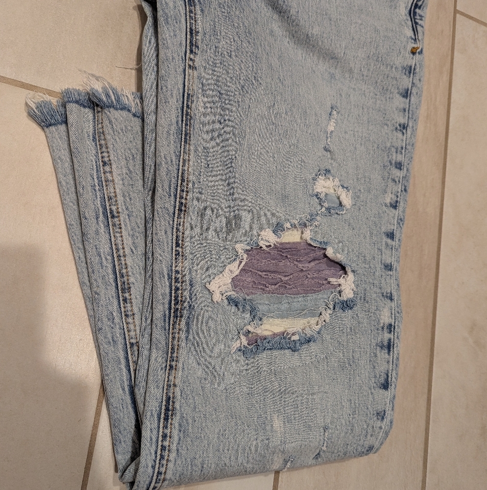 Anthropologie Pilcro Vintage Straight Distressed High Rise Jeans 27 28 - Picture 6 of 10